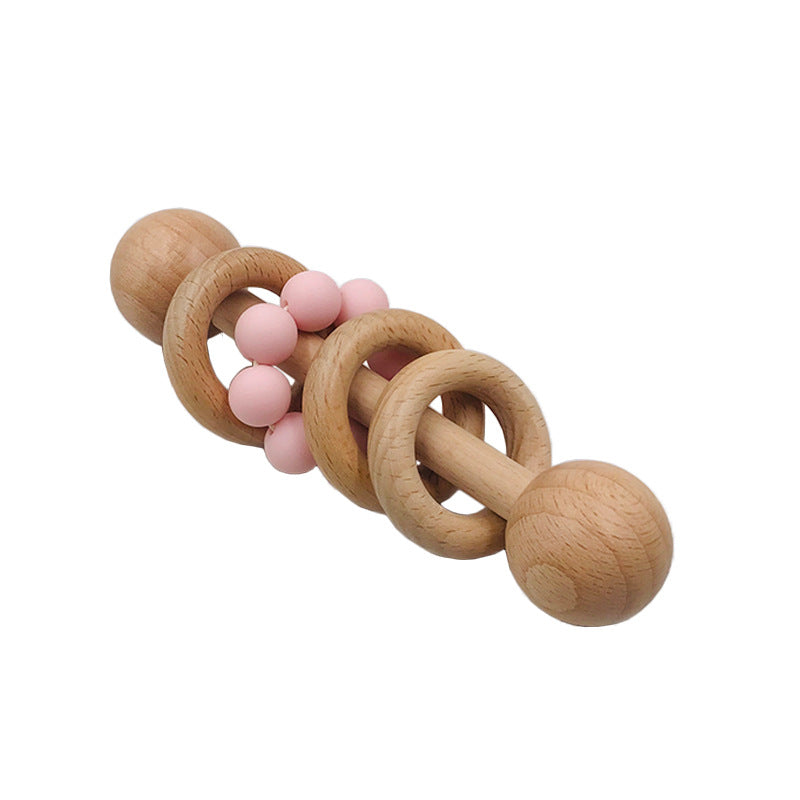 Wooden Rattle With Silicone Teether - Huggies Baby