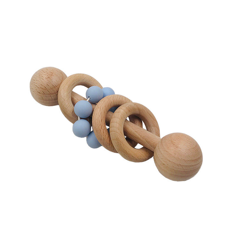 Wooden Rattle With Silicone Teether - Huggies Baby