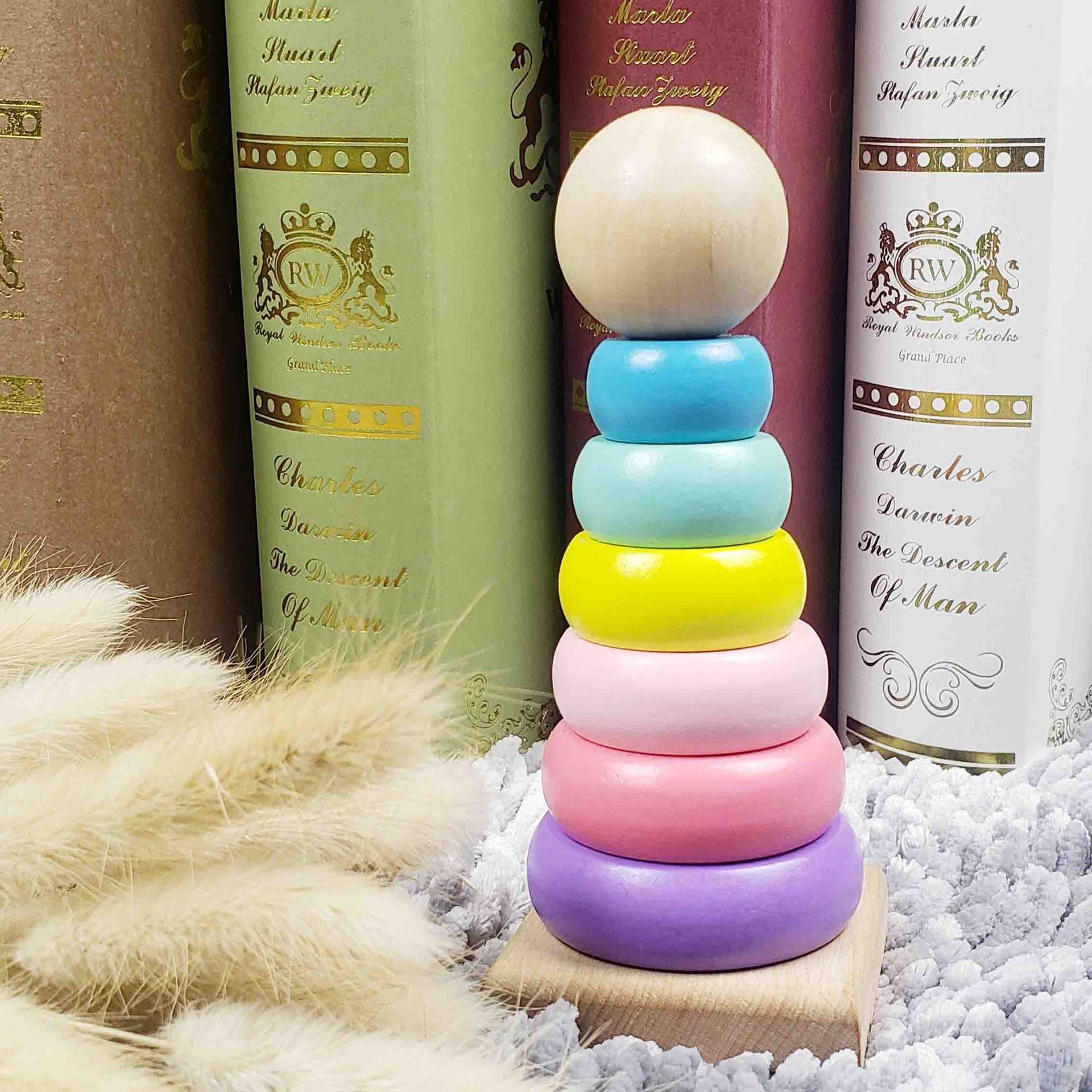 Rainbow Stacking Ring Tower Toys - Huggies Baby